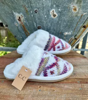 Aztec Crochet Rose Ombré Slippers