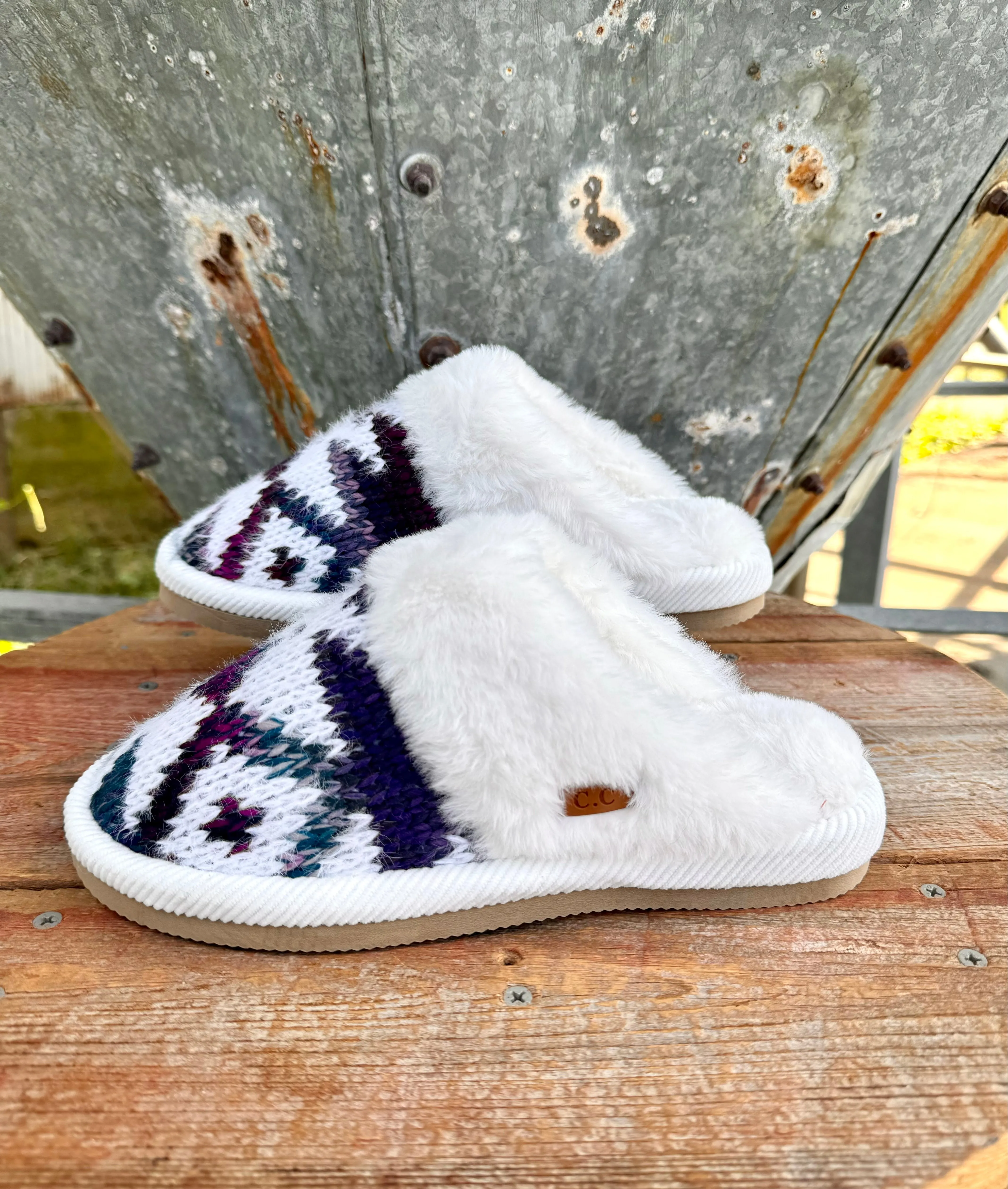 Aztec Crochet Rose Ombré Slippers