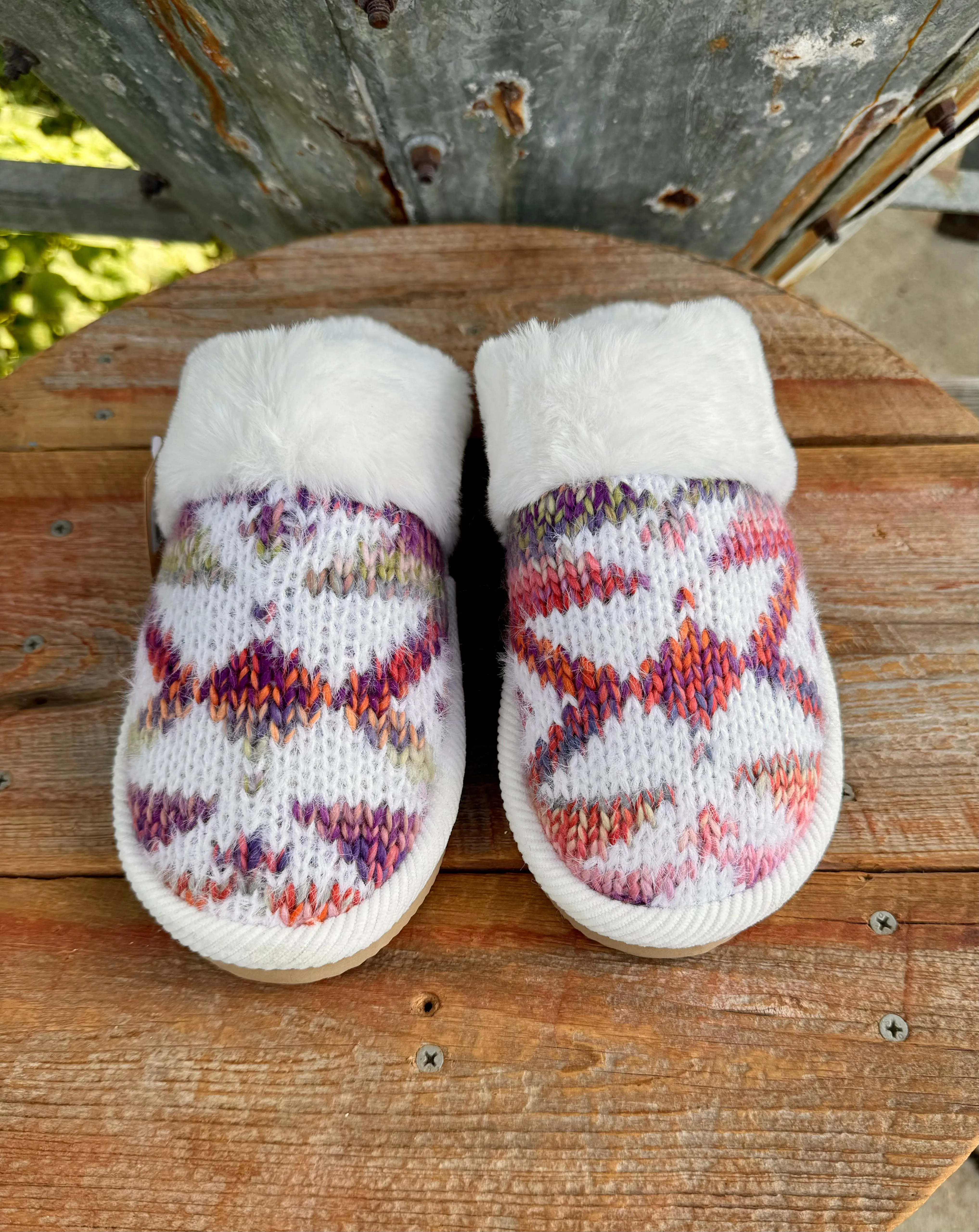 Aztec Crochet Rose Ombré Slippers