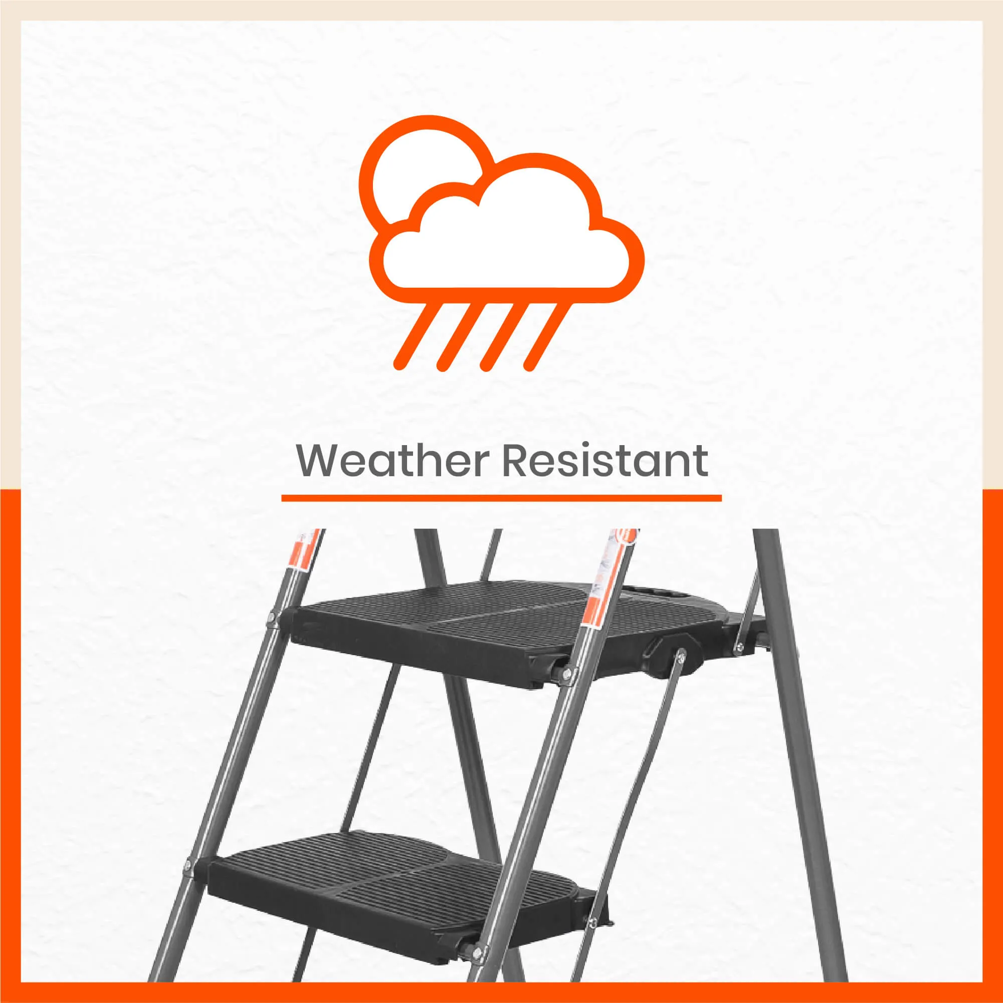 Bathla Boost Plus 4 - Step Foldable Steel Ladder For Home