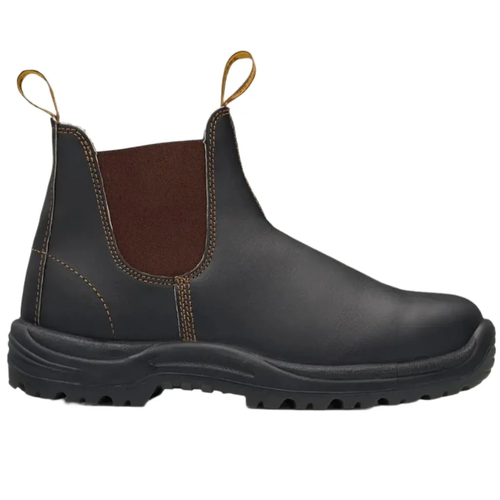 Blundstone Brown Premium Oil Tanned Leather V-Cut Elastic Side Steel Cap Boot (172) (Pre Order)