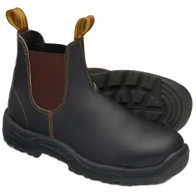 Blundstone Brown Premium Oil Tanned Leather V-Cut Elastic Side Steel Cap Boot (172) (Pre Order)
