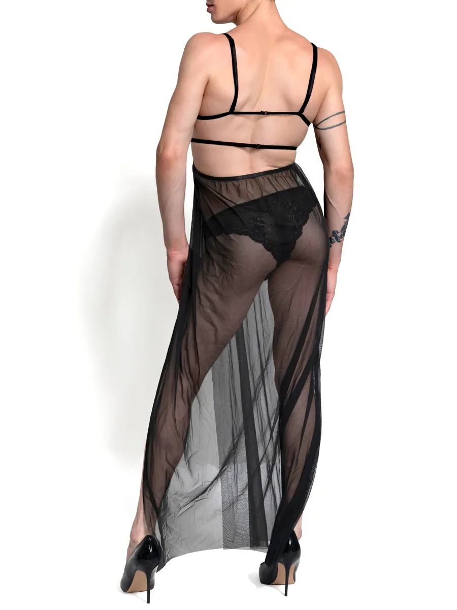 Cage Strap Mesh Gown
