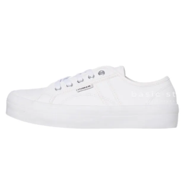 Cass Leather Flatform Sneakers || White Leather