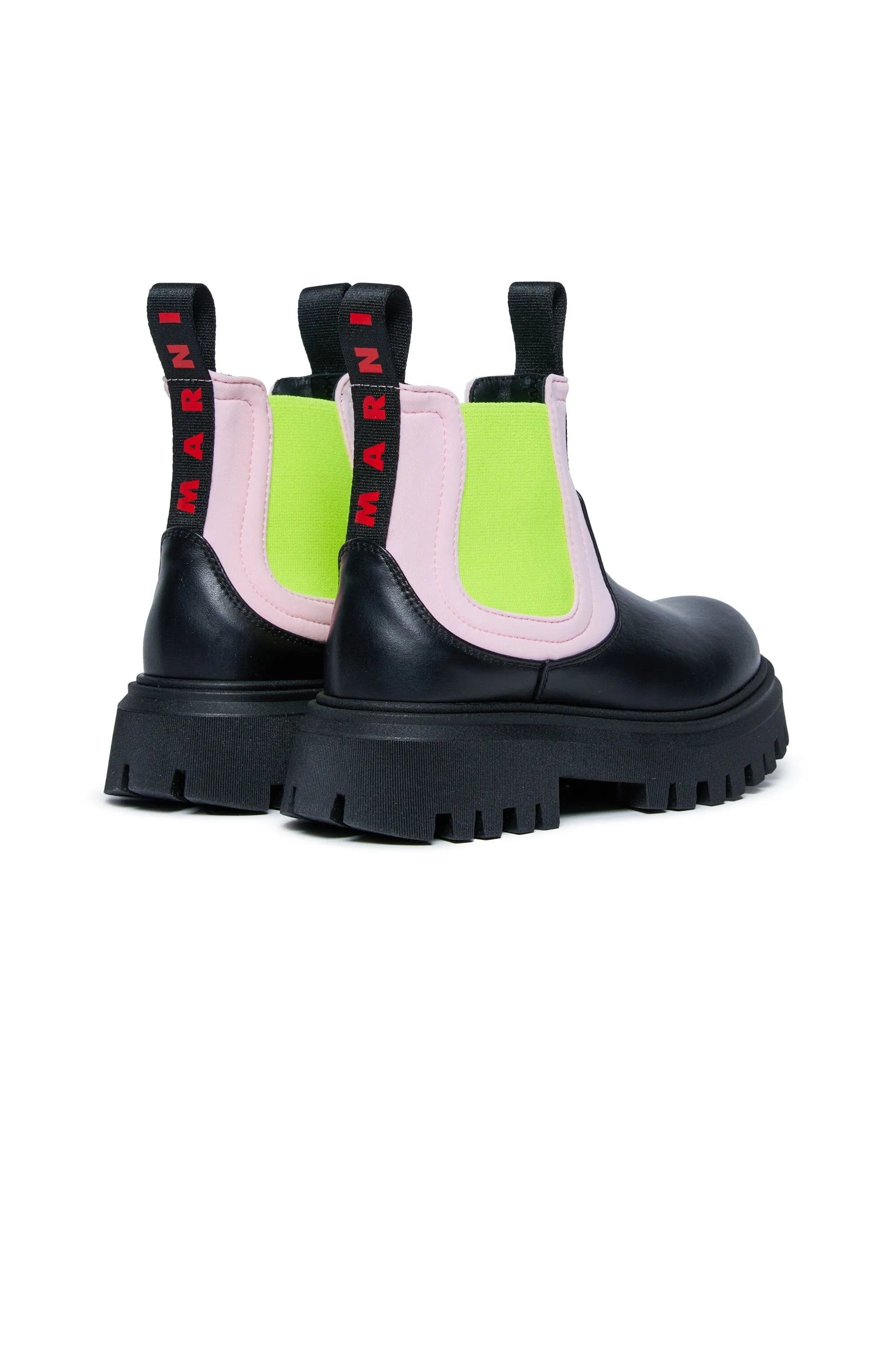 Chelsea boots with neon elastic