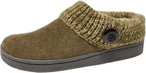 Clarks knitted Collar Winter Clog Slippers SAGE (10, SAGE)