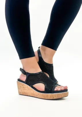 Corky's Black Mesh Carley Sandals