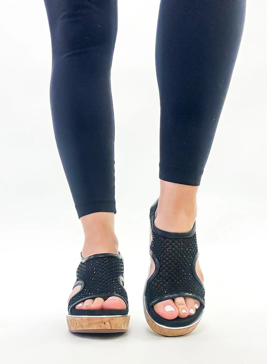 Corky's Black Mesh Carley Sandals