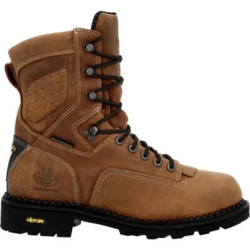 Georgia Boot Comfort Core Low Heel Logger Men's Composite Toe Waterproof Logger Work Boots Gb00123 In Brown