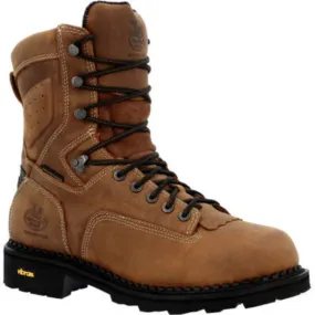 Georgia Boot Comfort Core Low Heel Logger Men's Composite Toe Waterproof Logger Work Boots Gb00123 In Brown