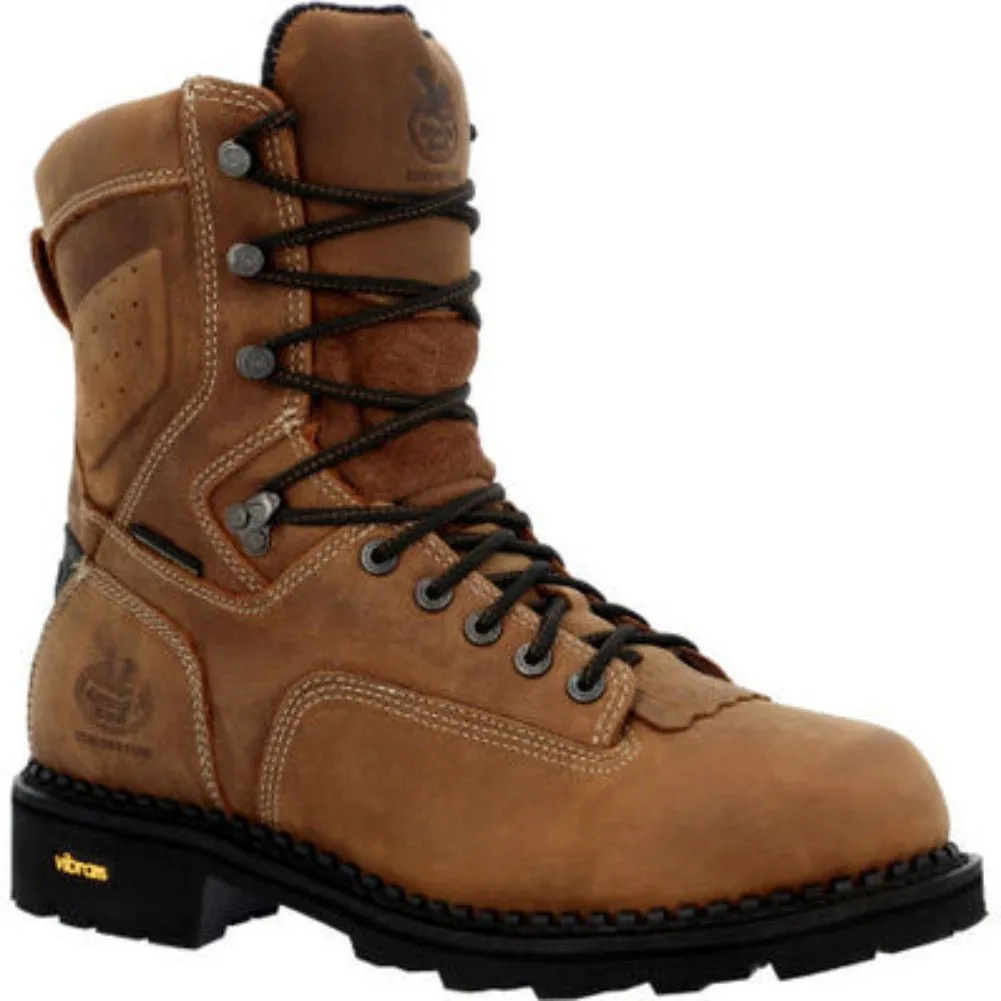 Georgia Boot Comfort Core Low Heel Logger Men's Composite Toe Waterproof Logger Work Boots Gb00123 In Brown