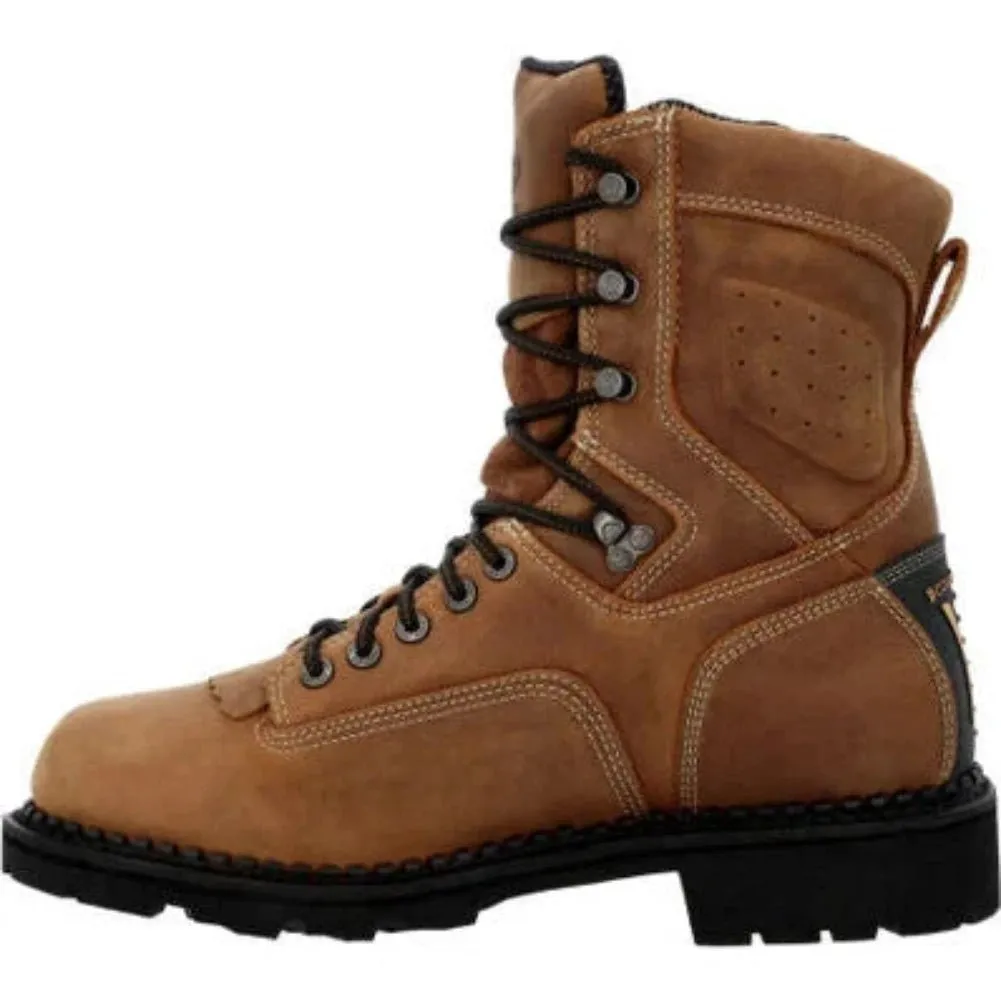 Georgia Boot Comfort Core Low Heel Logger Men's Composite Toe Waterproof Logger Work Boots Gb00123 In Brown