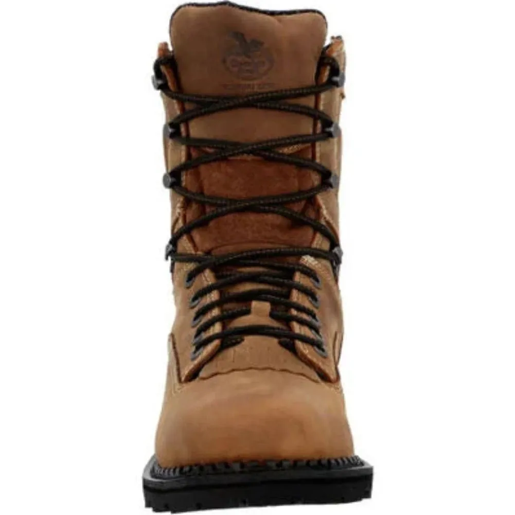 Georgia Boot Comfort Core Low Heel Logger Men's Composite Toe Waterproof Logger Work Boots Gb00123 In Brown
