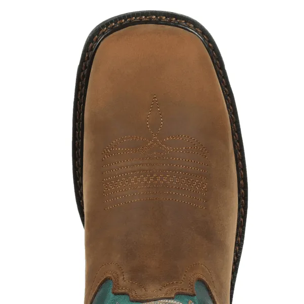 Georgia Carbo-Tec Waterproof Turquoise Pull on Womens Western Boots