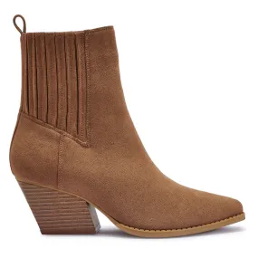 HOUSTON1 BLOCK HEEL ELASTIC ANKLE CHELSEA WESTERN BOOT