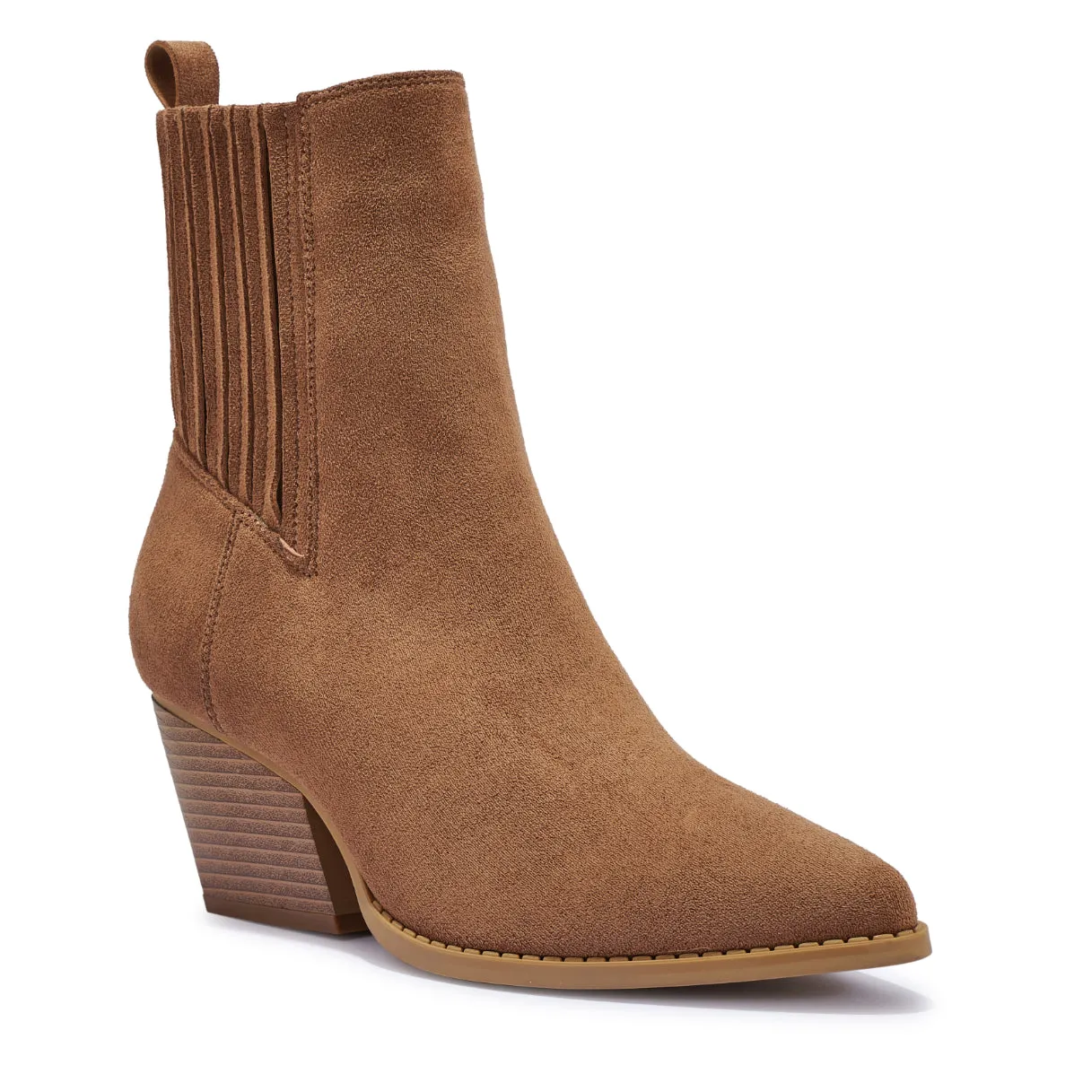 HOUSTON1 BLOCK HEEL ELASTIC ANKLE CHELSEA WESTERN BOOT