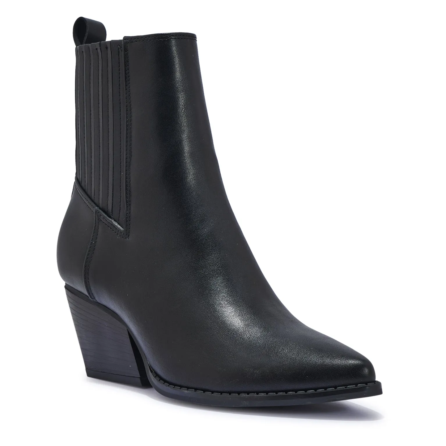 HOUSTON1 BLOCK HEEL ELASTIC ANKLE CHELSEA WESTERN BOOT