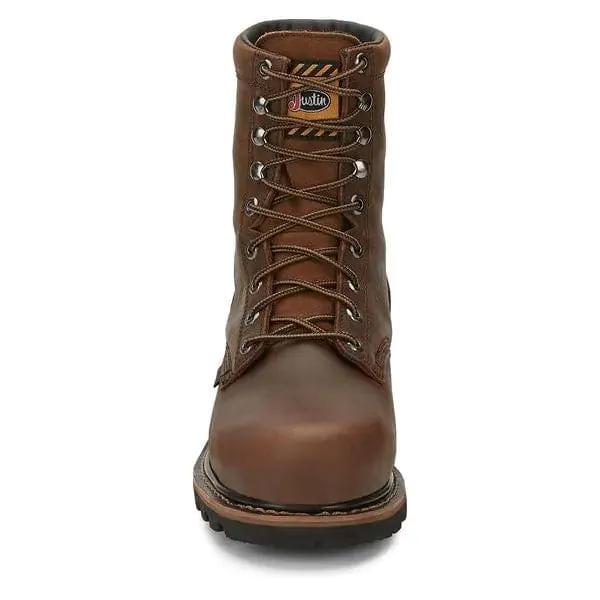 Justin Men’s Pulley Waterproof  lace Up Comp Toe & MetGuard Boot