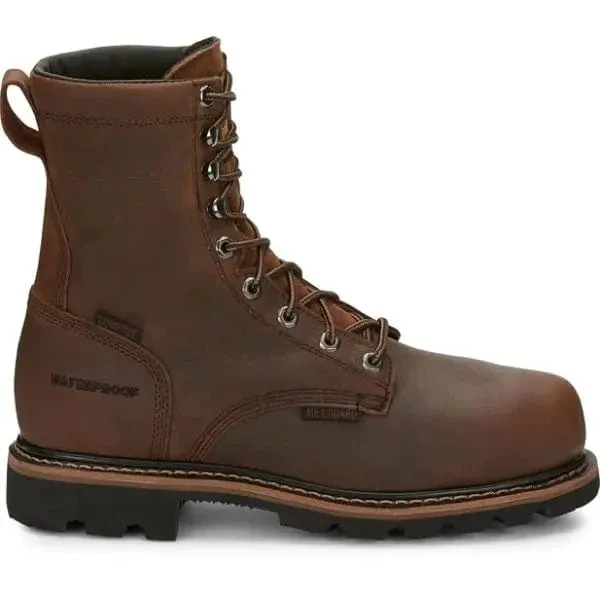 Justin Men’s Pulley Waterproof  lace Up Comp Toe & MetGuard Boot