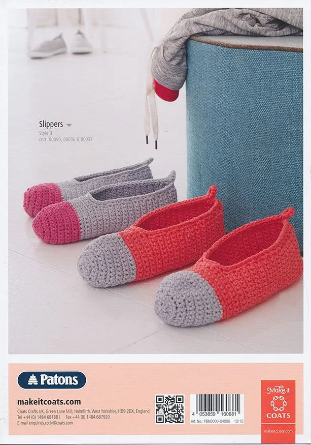 Ladies Crochet Hat, Cowl and Slippers in Patons Summer Cotton (4080)