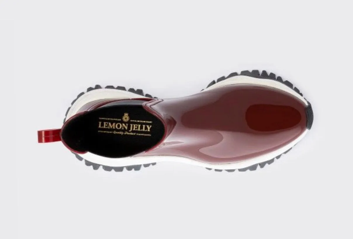 Lemon Jelly Jayden 14 Borgonha Burgundy Chelsea Ankle Vegan Rain Boots Made In Portugal