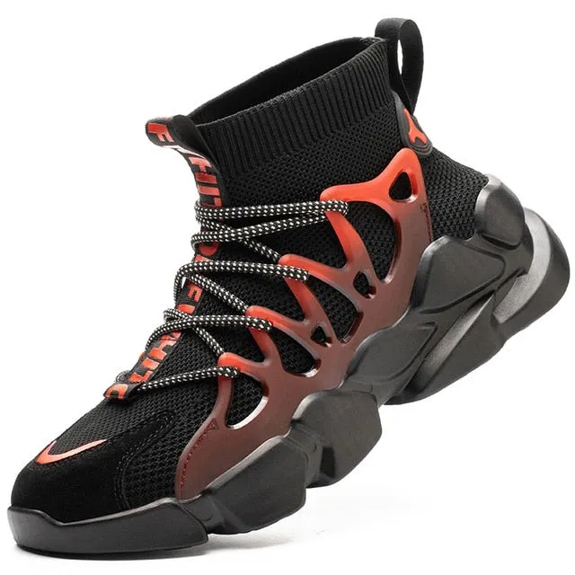 Male Work Boots Indestructible Safety Shoes Men Steel Toe Shoes