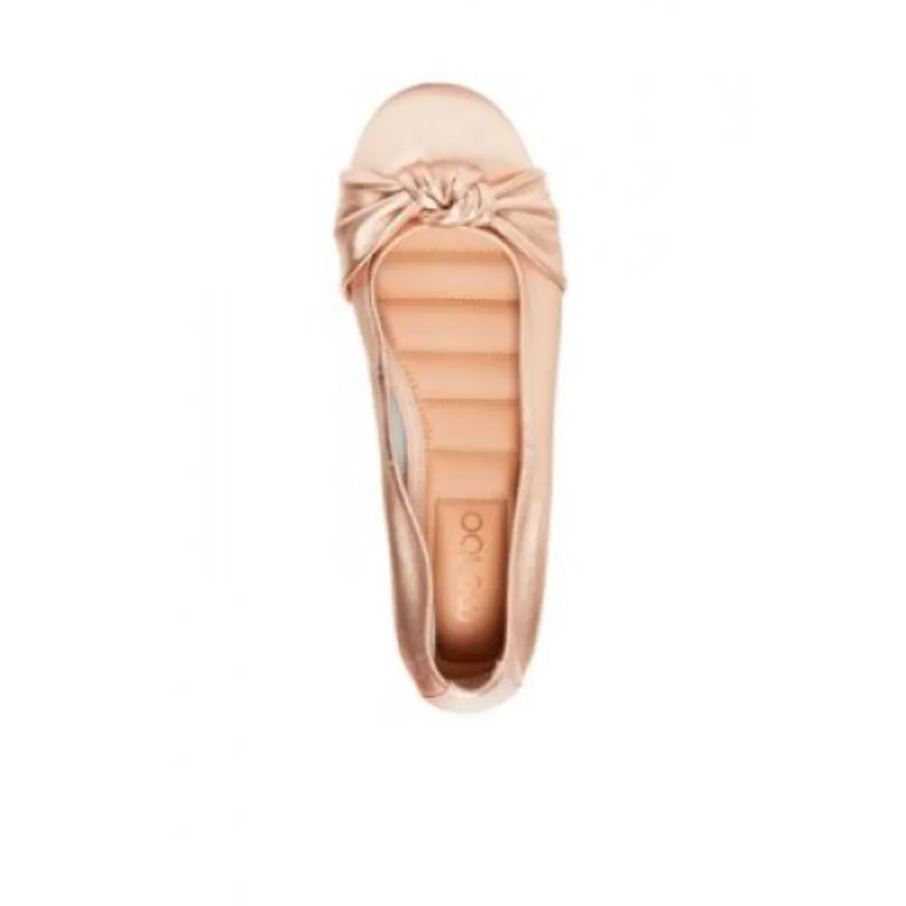 Me Too Women's Jaci Champagne Leather Perforated Ballerina Flat