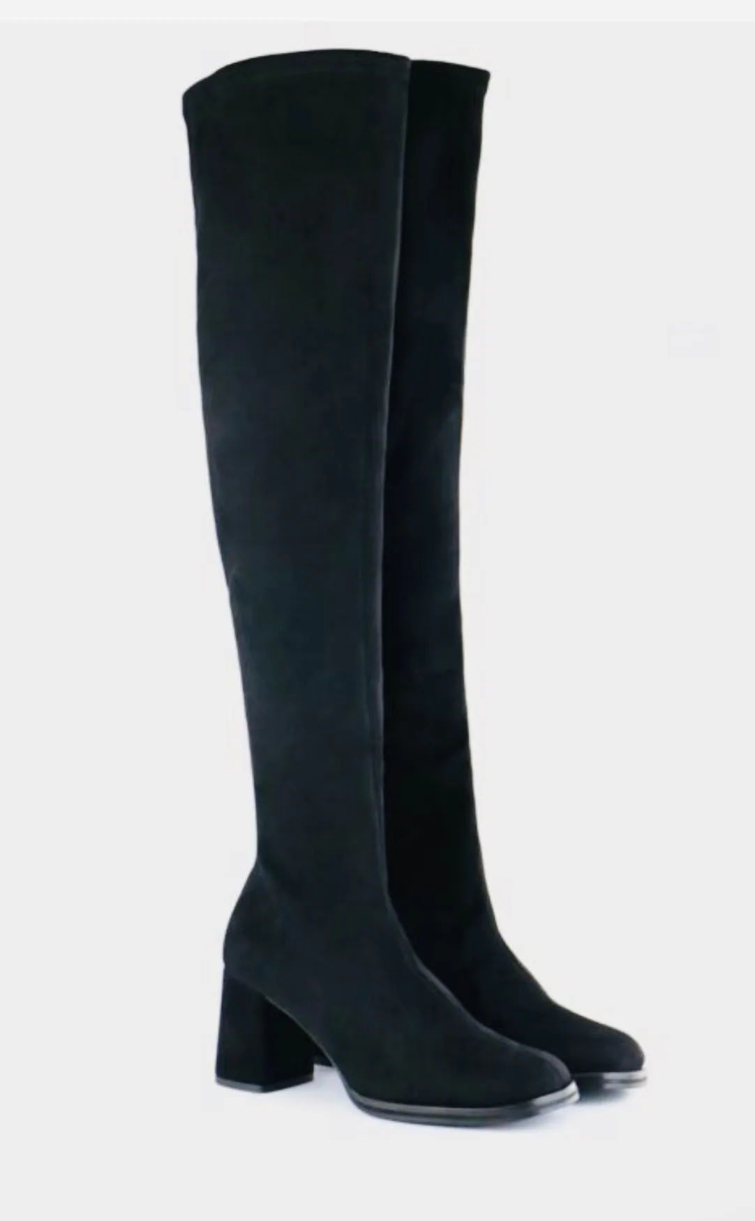 Miss Elastic black over the knee stretch boot