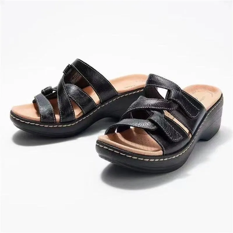 Orthopedic Wedge Slide Sandals