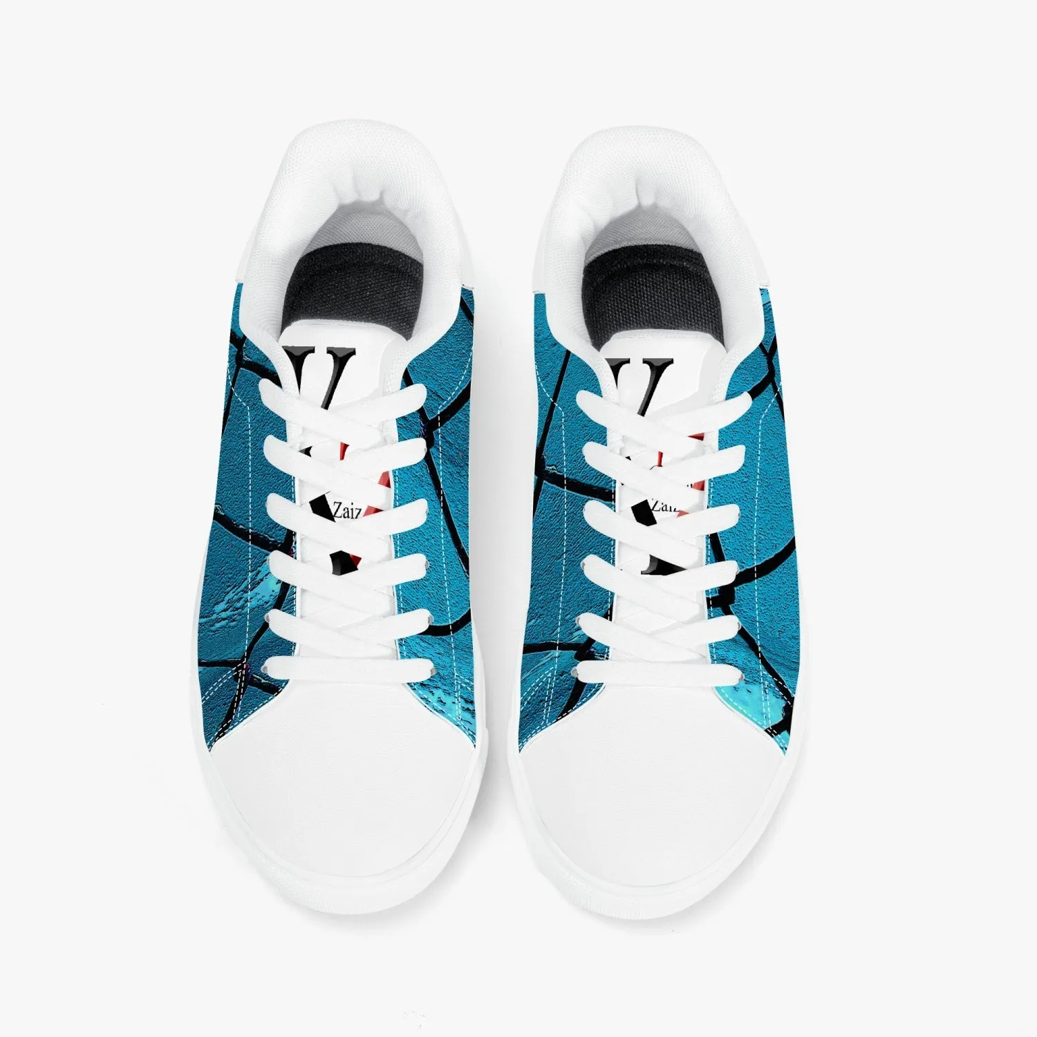 Over the Sea Classic Low-Top Leather Sneakers - White/Black