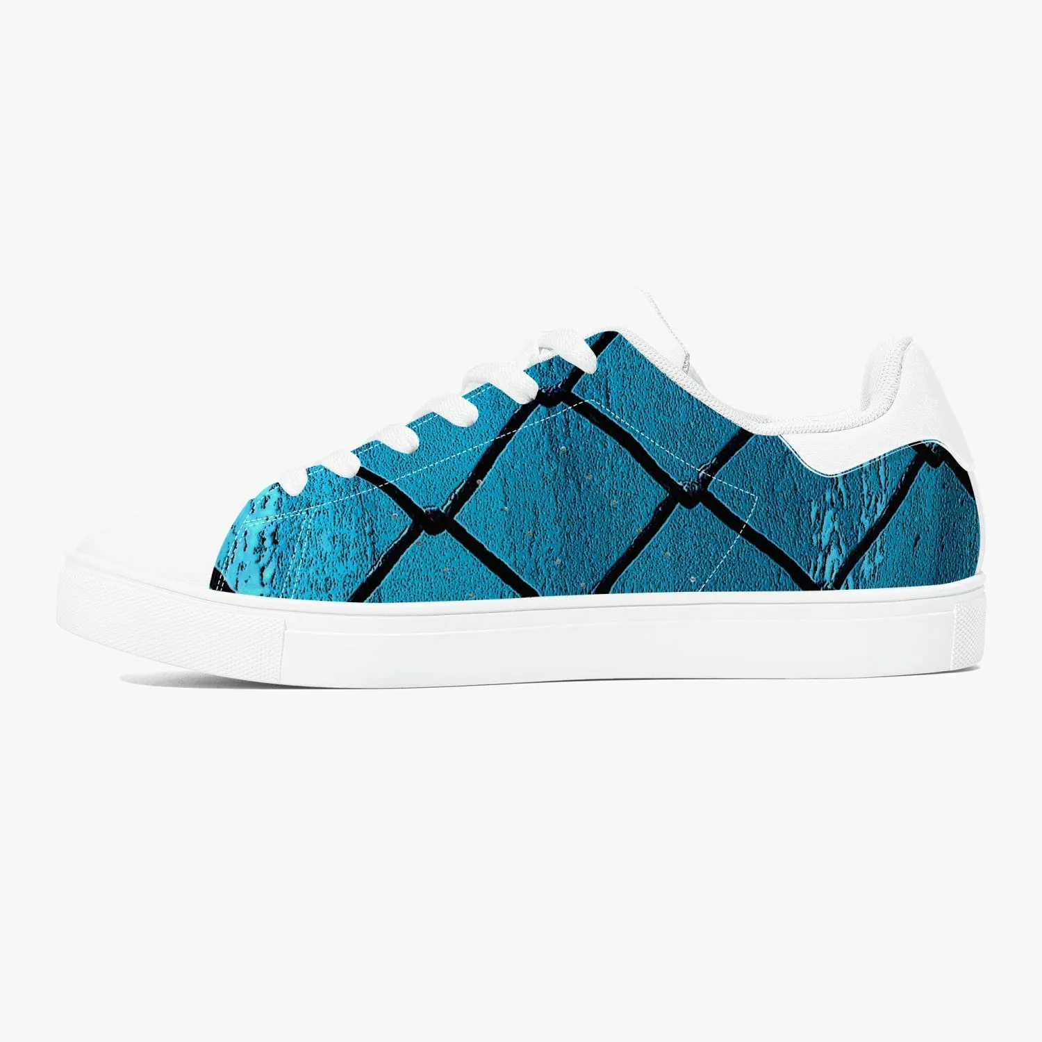 Over the Sea Classic Low-Top Leather Sneakers - White/Black