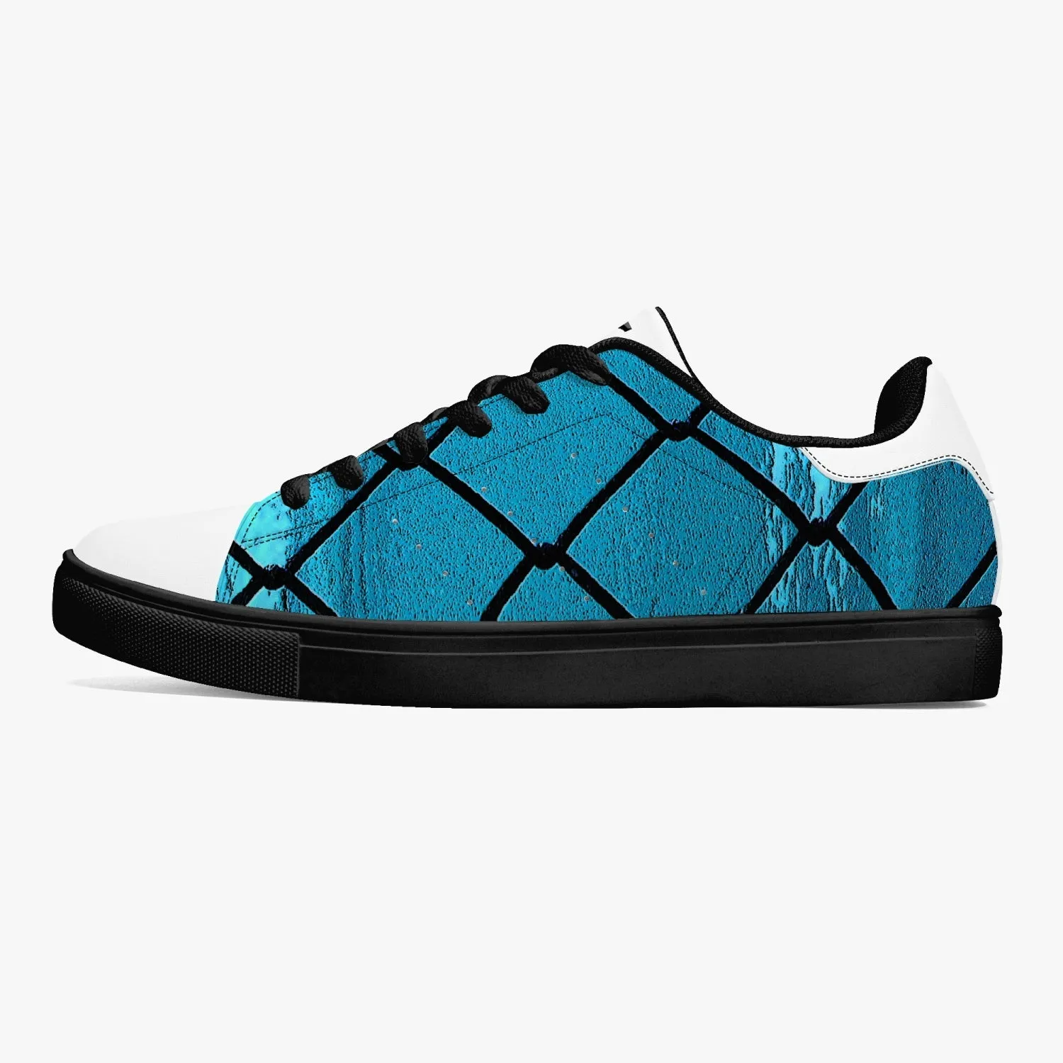 Over the Sea Classic Low-Top Leather Sneakers - White/Black