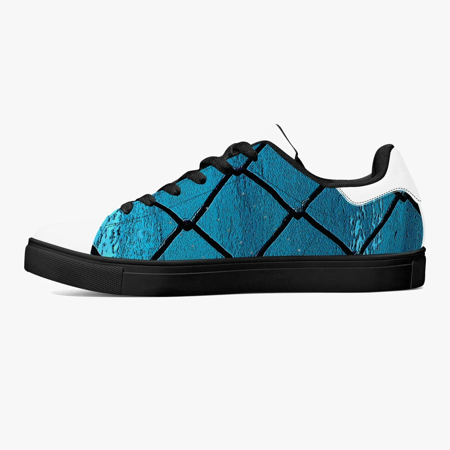 Over the Sea Classic Low-Top Leather Sneakers - White/Black