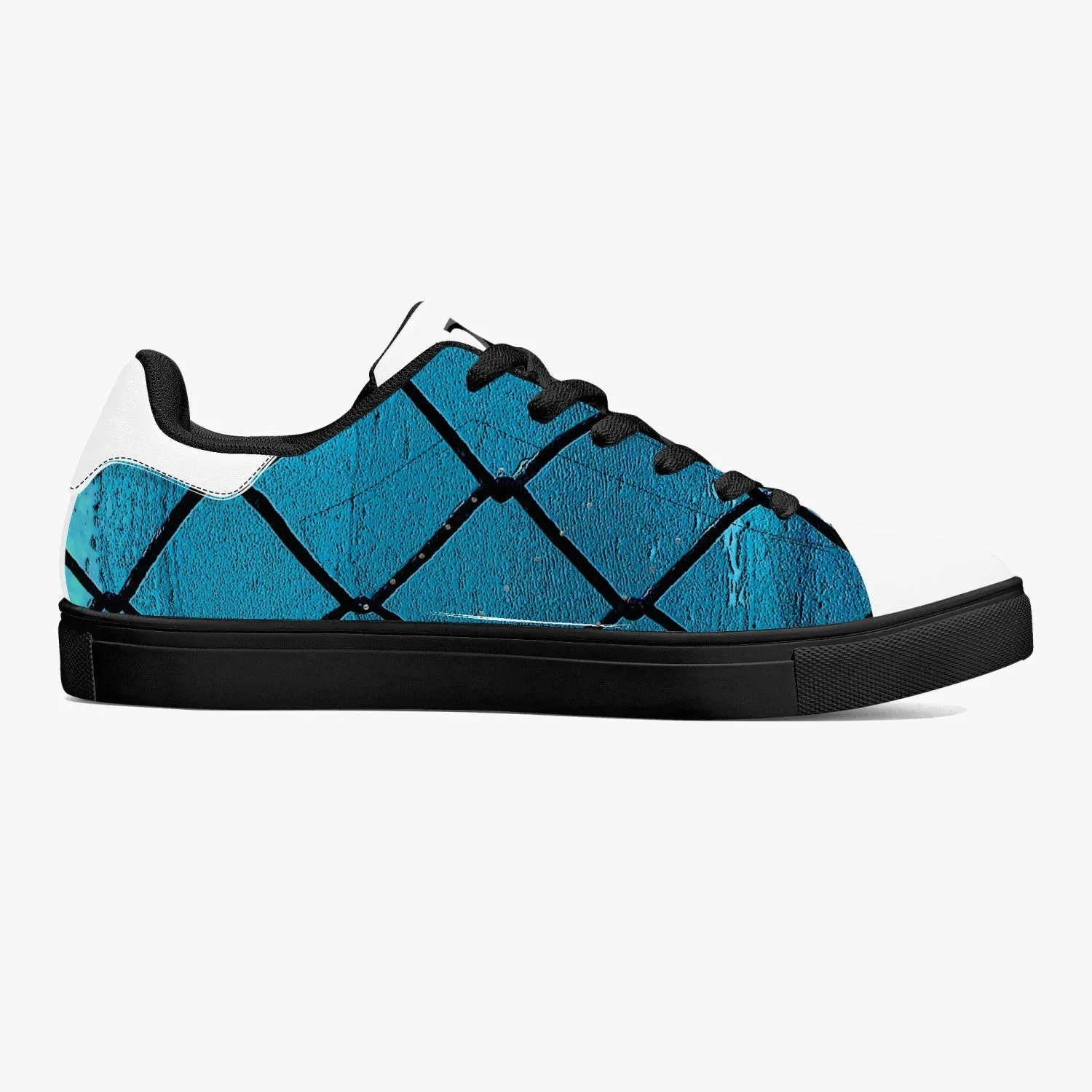 Over the Sea Classic Low-Top Leather Sneakers - White/Black