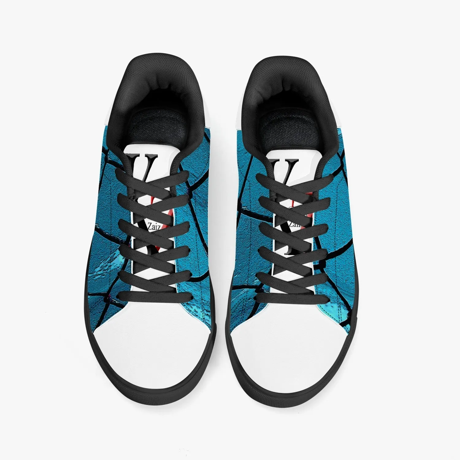 Over the Sea Classic Low-Top Leather Sneakers - White/Black