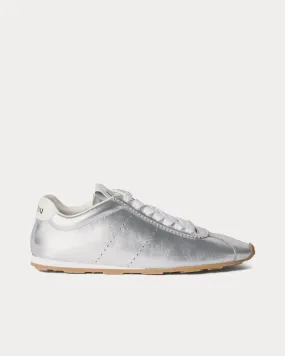 Plume Mordoré Calfskin Silver Low Top Sneakers