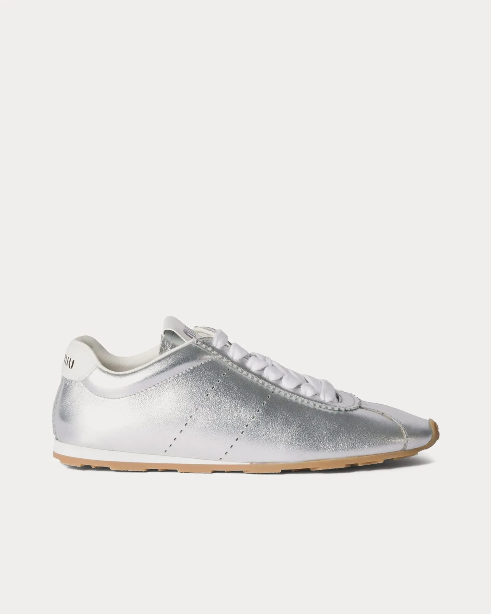 Plume Mordoré Calfskin Silver Low Top Sneakers