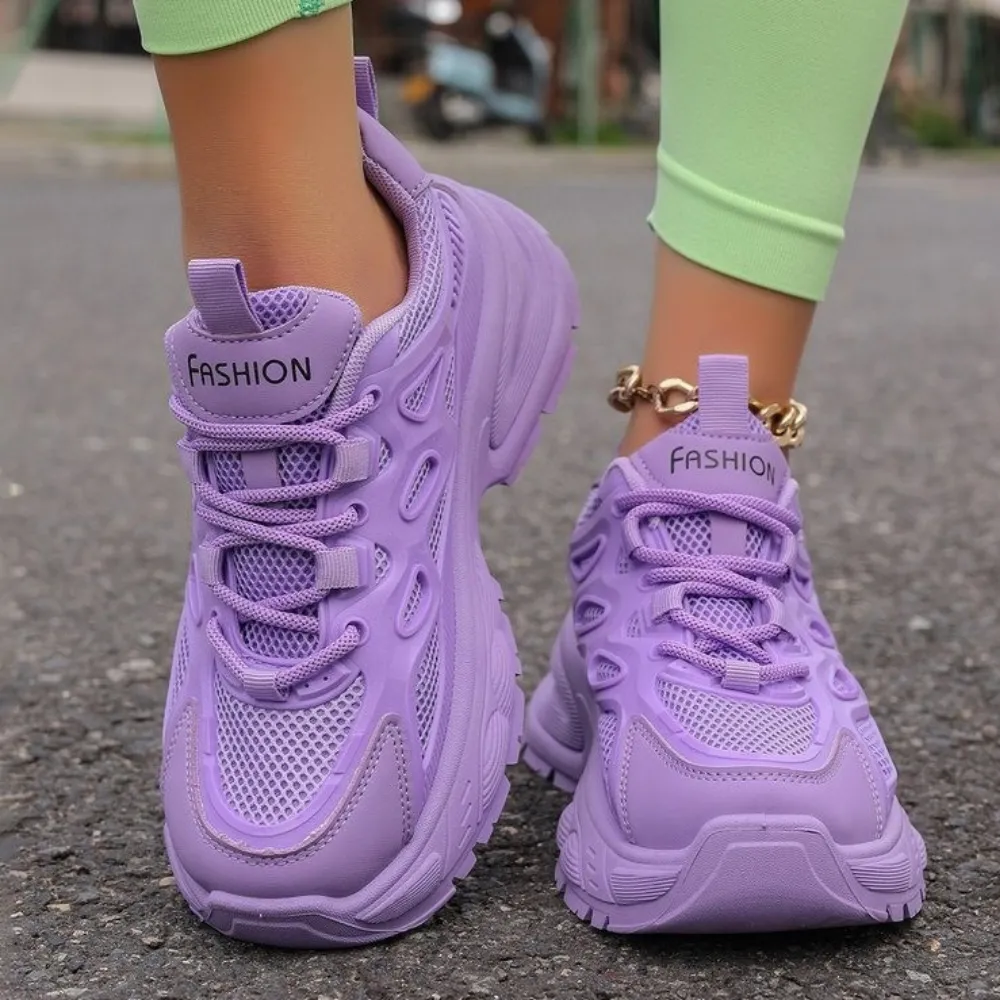 Round Toe Platform Mesh Athletic