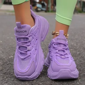 Round Toe Platform Mesh Athletic