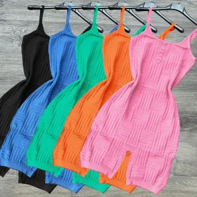 Sexy knitted embossed suspender Romper（AY2162）