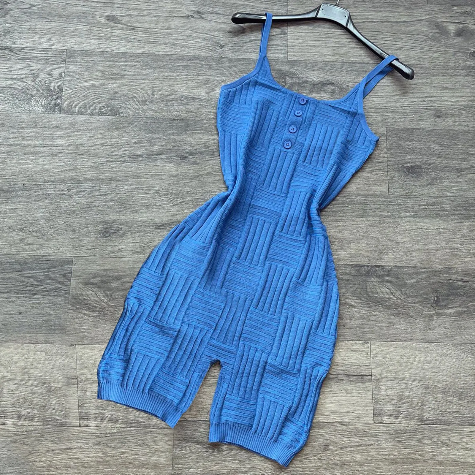 Sexy knitted embossed suspender Romper（AY2162）