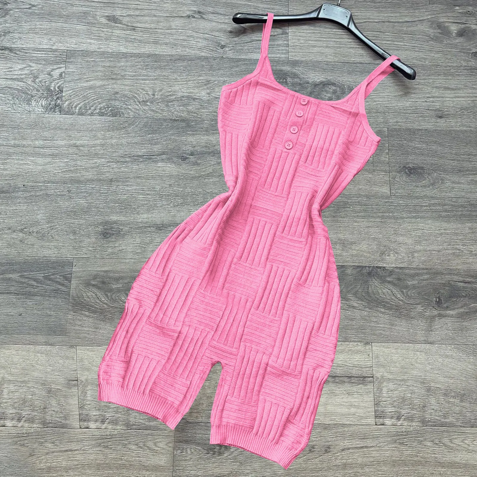 Sexy knitted embossed suspender Romper（AY2162）