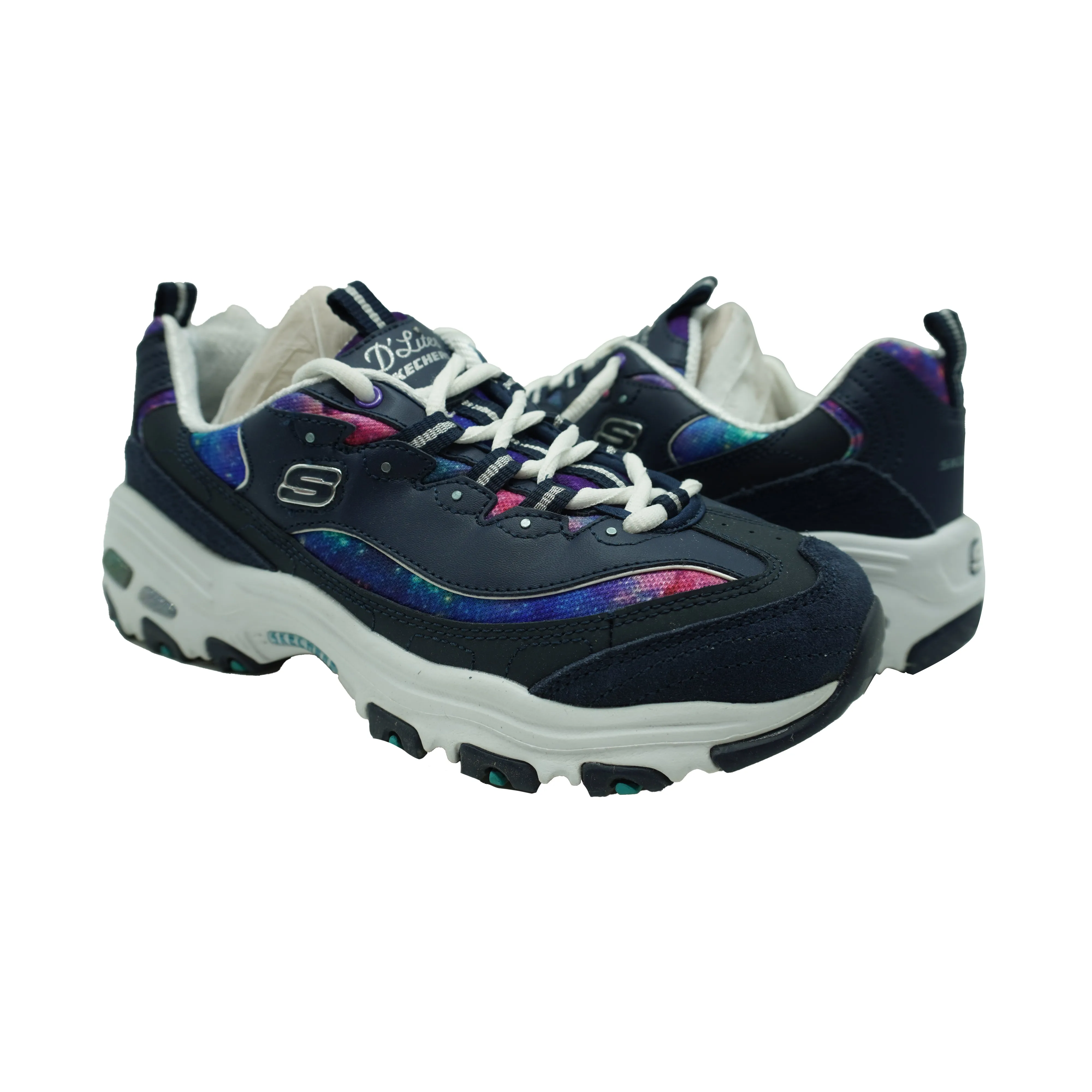 Skechers Women's D'lites Galaxy Fantasy Sneakers Blue Multi Size 8