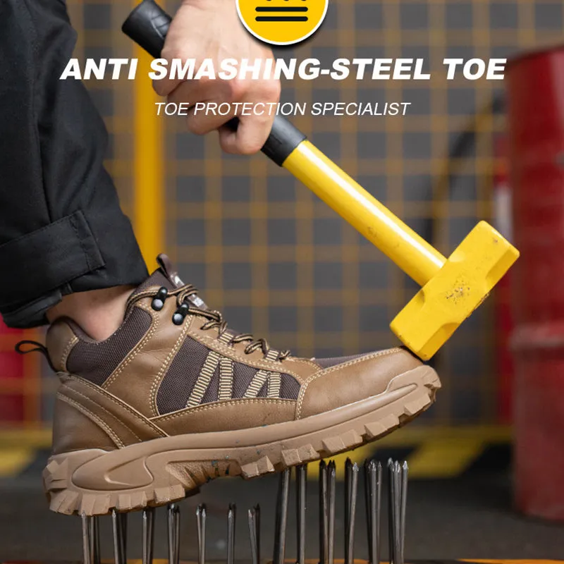 Steel Toe Shoes for Men Women Indestructible Work Lightweight Safety Sneakers Slip-Resistant Composite Boot for Construction