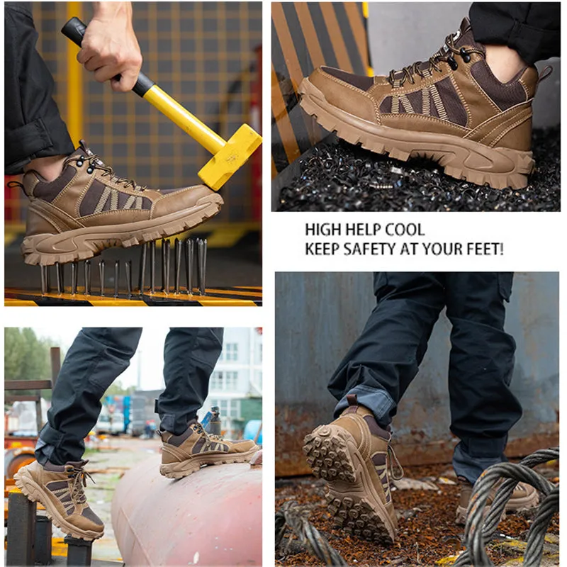 Steel Toe Shoes for Men Women Indestructible Work Lightweight Safety Sneakers Slip-Resistant Composite Boot for Construction